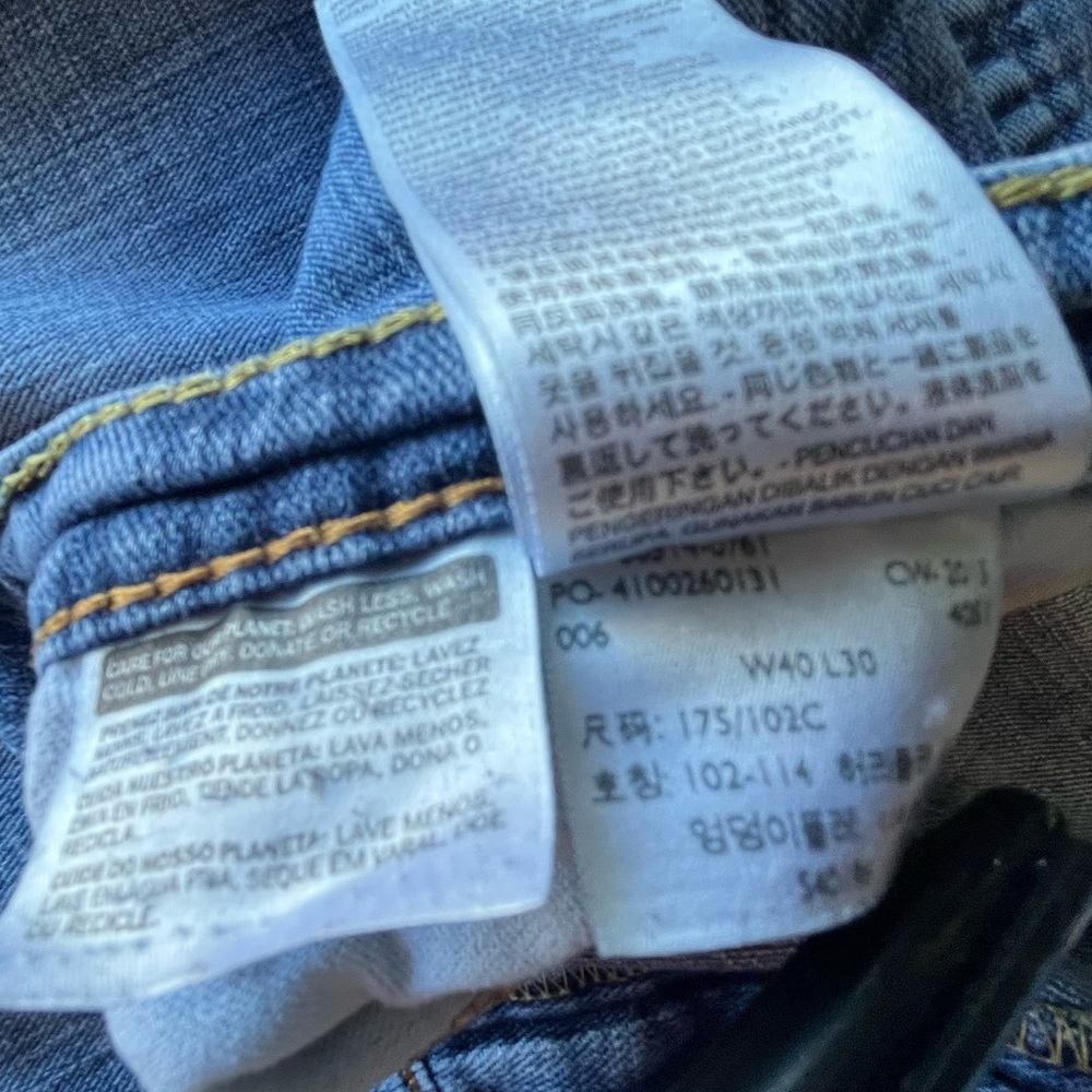 Levis 514 Straight Leg Jeans, 40 X 30, Faded - Picture 6 of 6